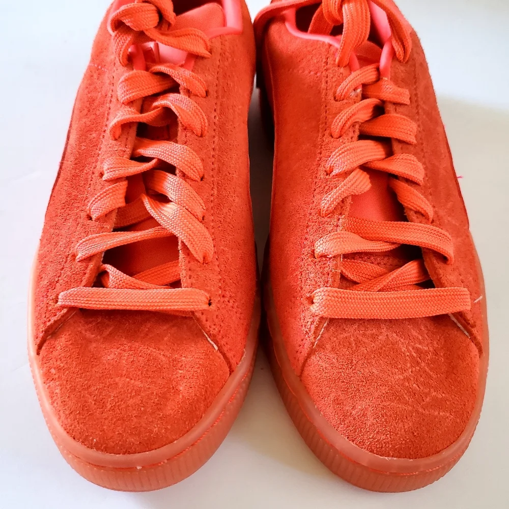 Puma Suede Triplex Mono Sneakers Shoe Red Women's Size 5.5 - Picture 7 of 10